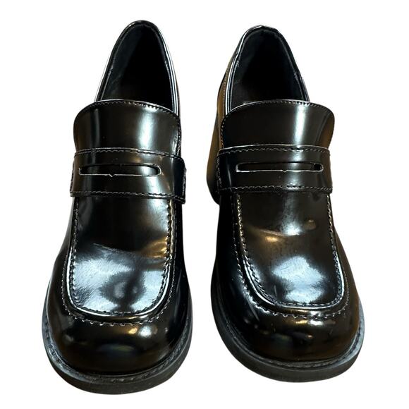 Steve Madden Womens Universe  Black Loafers Offord Chunky Pump 3' Heel Size 10 - Picture 3 of 16